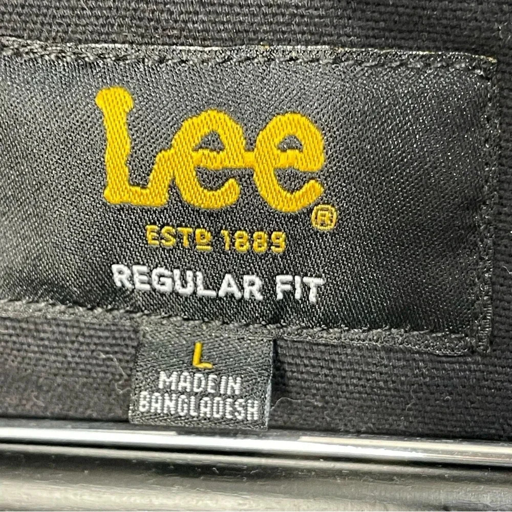Lee Jacket Mens Large Full Zip Canvas Work Hooded Black Premium Select Lined - Picture 13 of 14